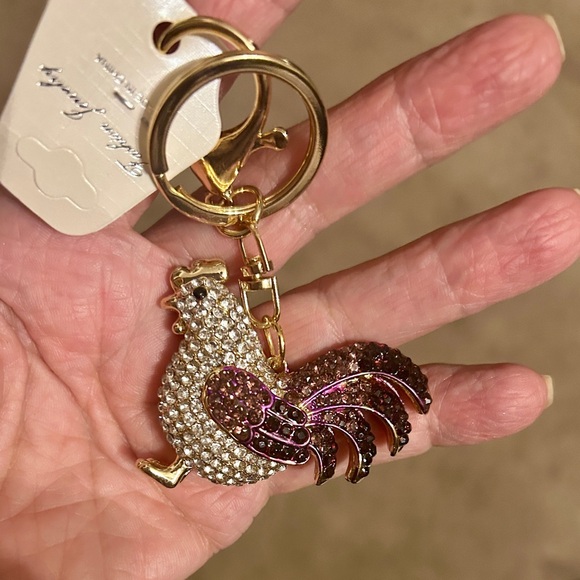ROOSTER Blingy Purse Charm KEY CHAIN New - Picture 4 of 5